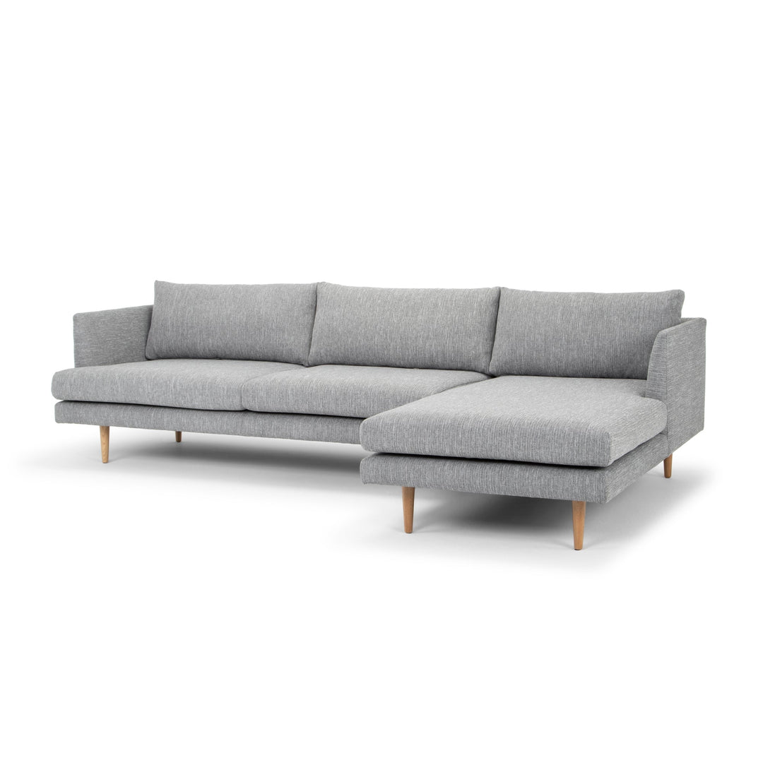 Fairford 3 Seater With Right Chaise Sofa - Graphite Grey with Natural Legs