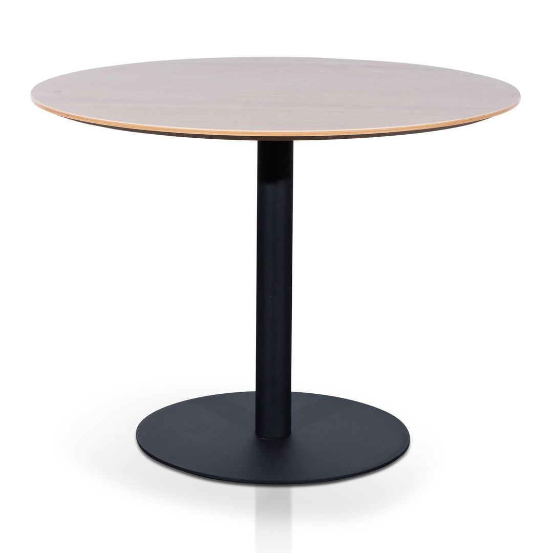 Margaret Round Office Meeting Table - Natural with Black Base