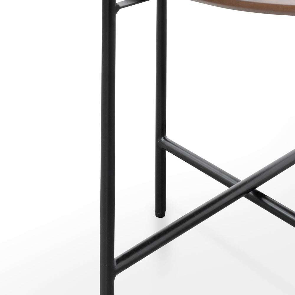 Tetbury Side Table - Walnut - Black Legs