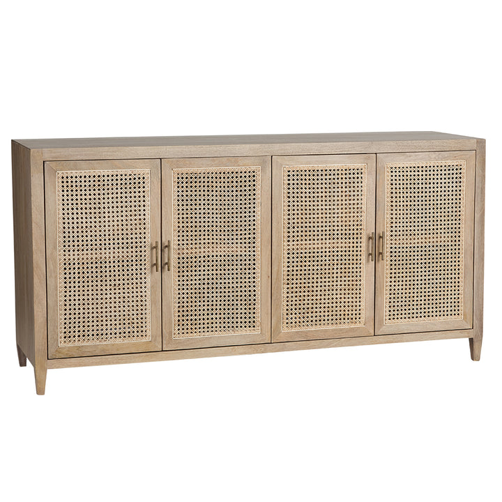 Palm Springs Mango Wood Sideboard with Rattan Doors