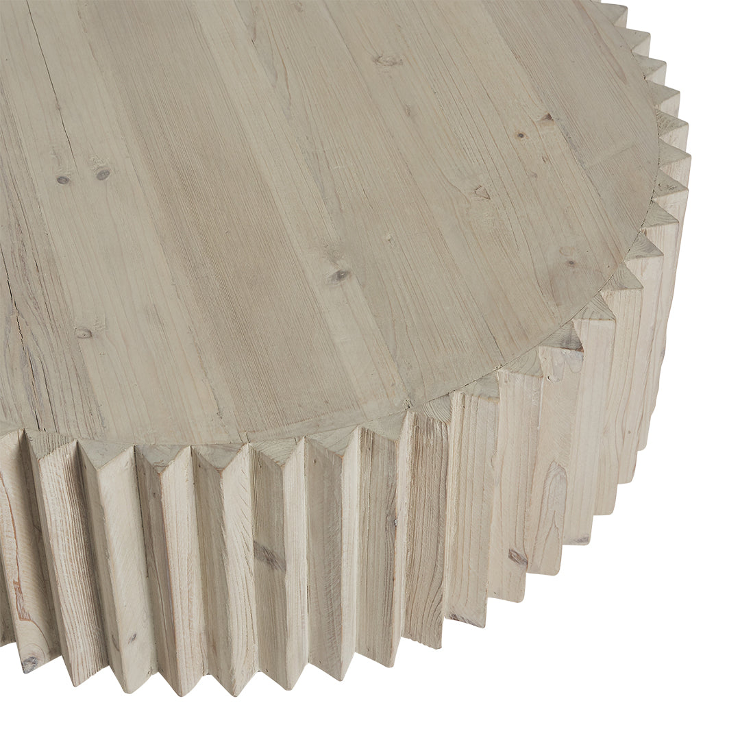 Bodega Natural Pine Wood Circular Coffee Table