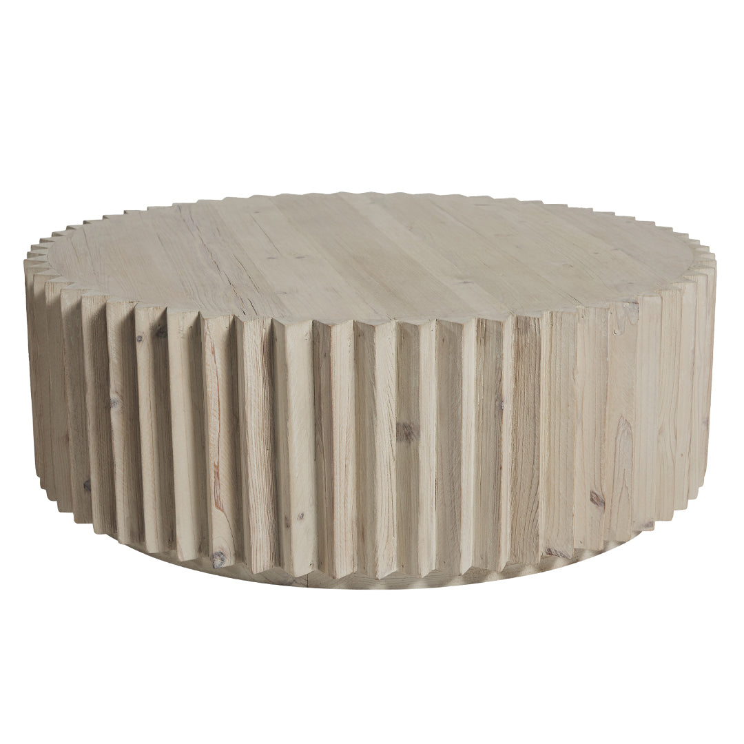 Bodega Natural Pine Wood Circular Coffee Table