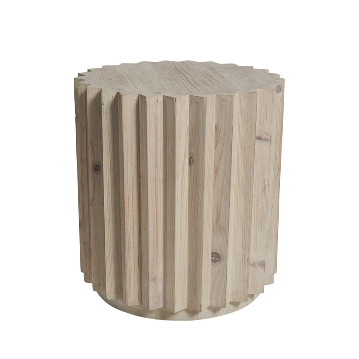 Bodega Natural Pine Wood Circular Side Table