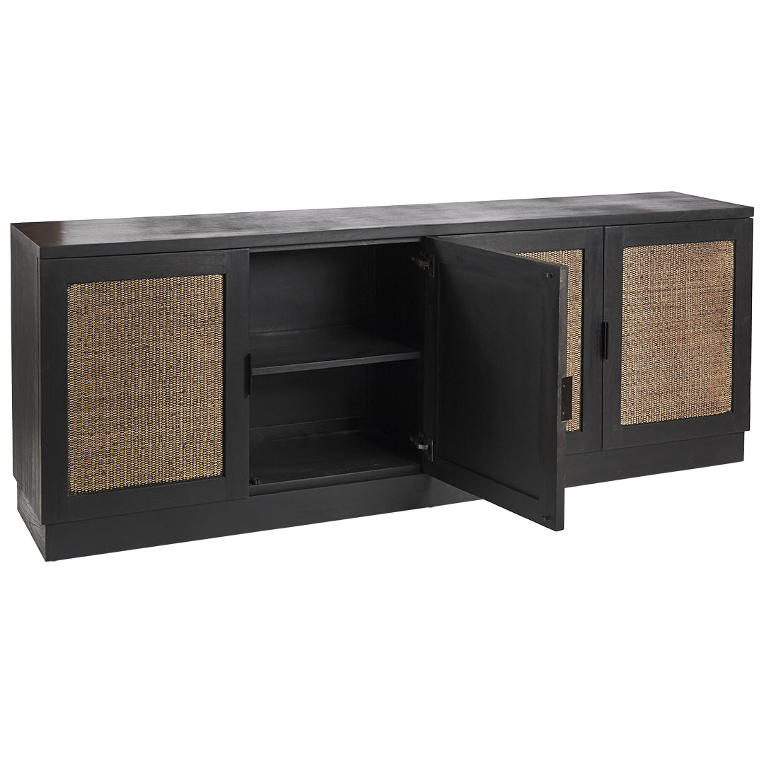 Raffles Bayur Wood Sideboard with Rattan Doors