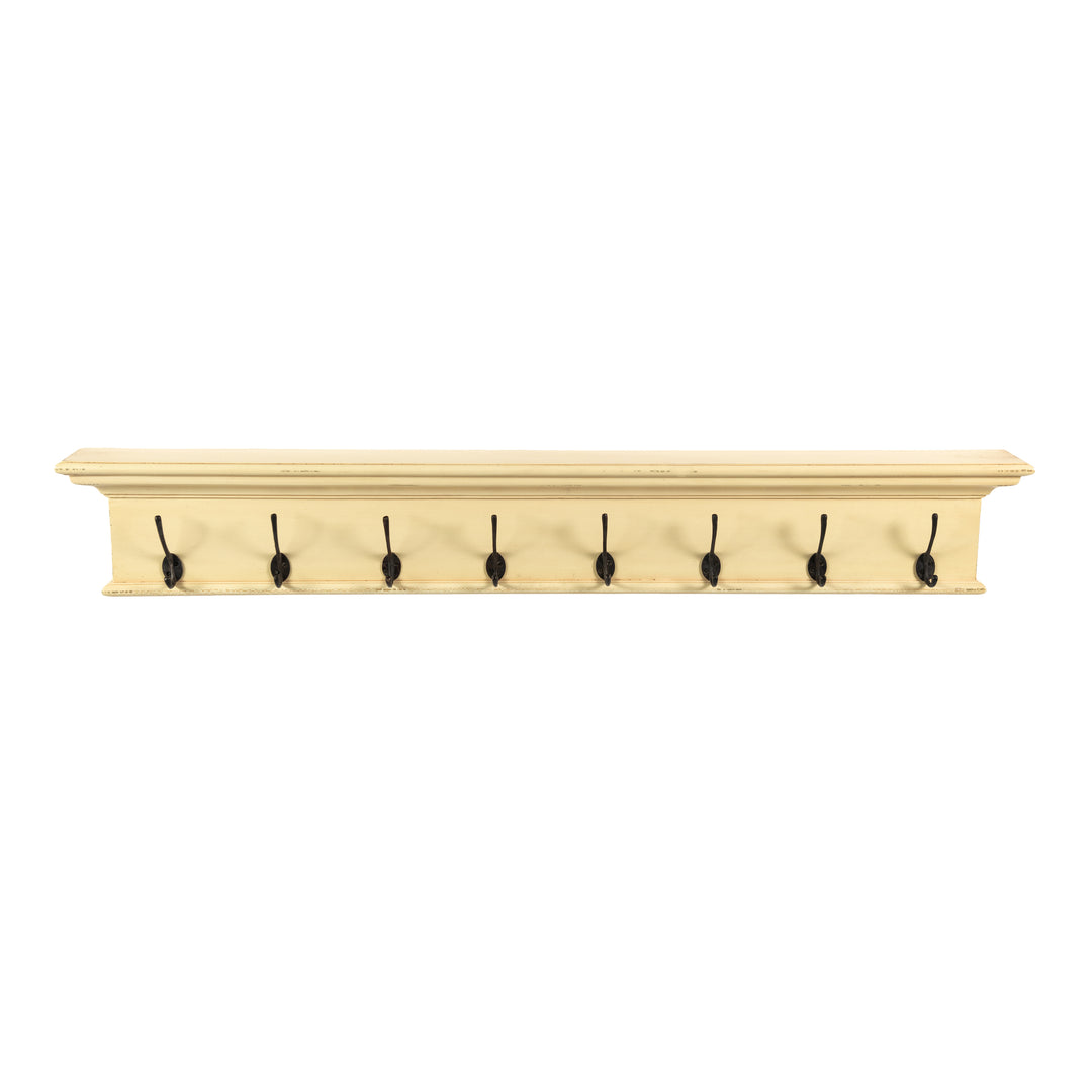 Halifax 8 Hook Coat Rack Yellow Brown Antique