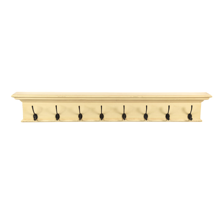 Halifax 8 Hook Coat Rack Yellow Brown Antique