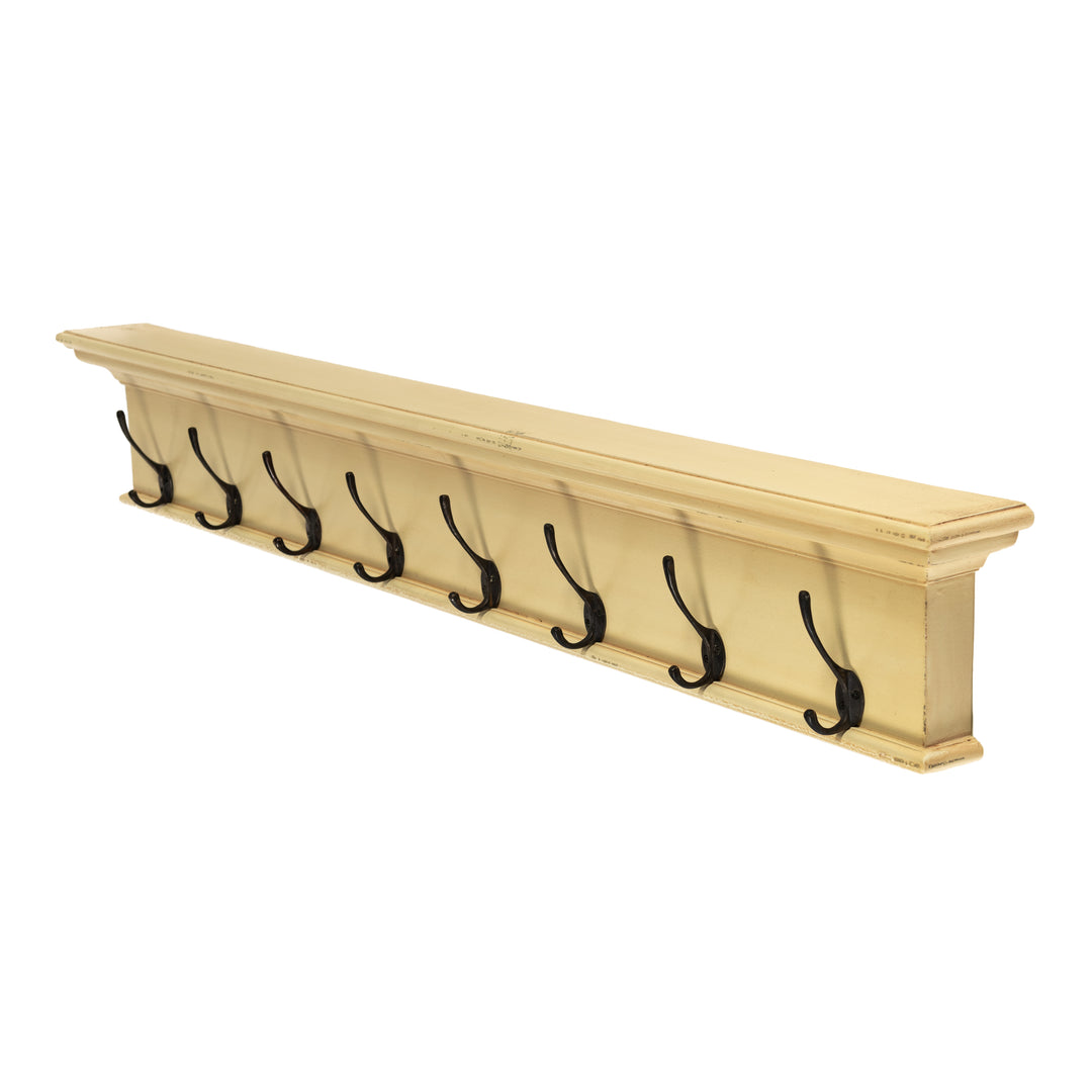 Halifax 8 Hook Coat Rack Yellow Brown Antique