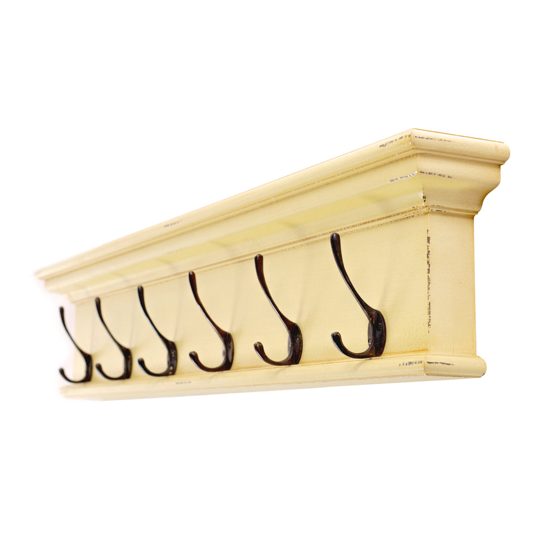 Halifax 6 Hook Coat Rack Yellow Brown Antique