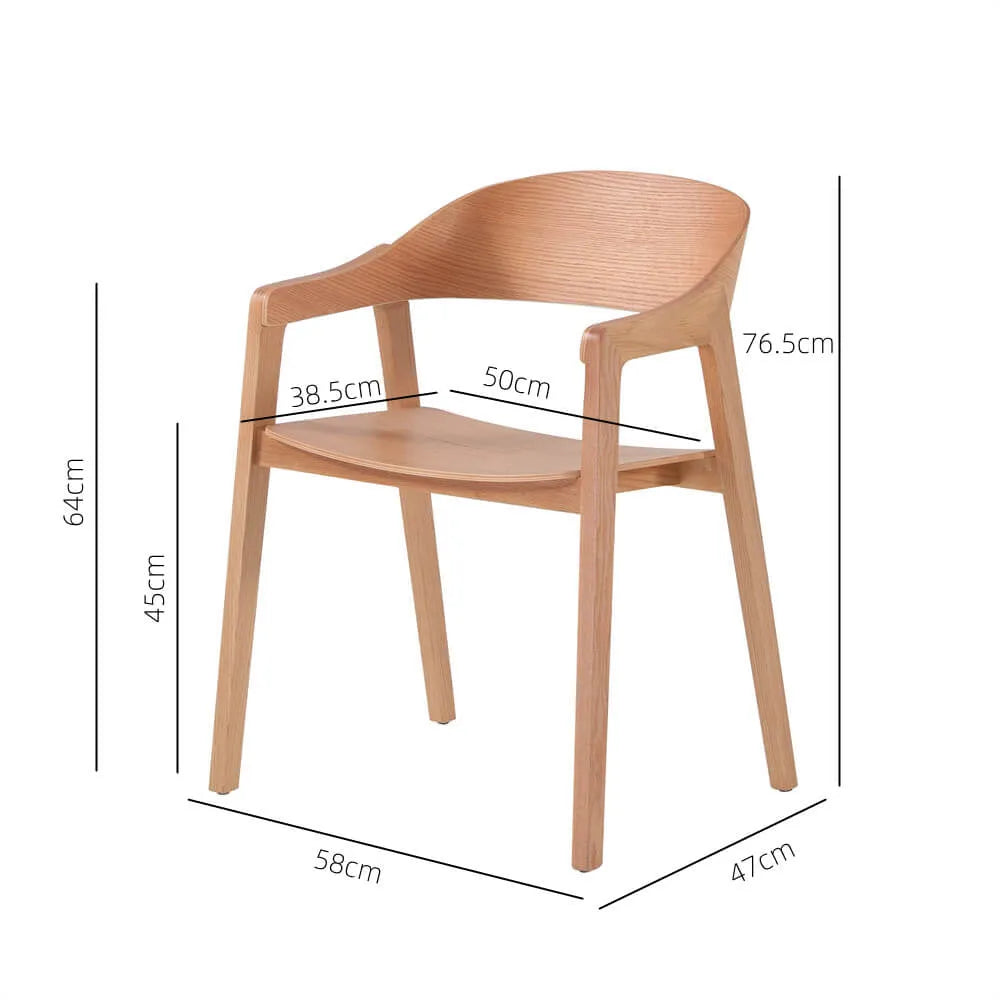 Moooi Wooden Dining Chair with Arms (Set of 2)