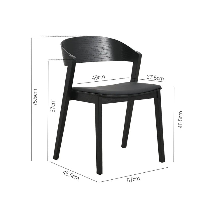 Moooi Wooden Dining Chair with Leather Seat (Set of 2)