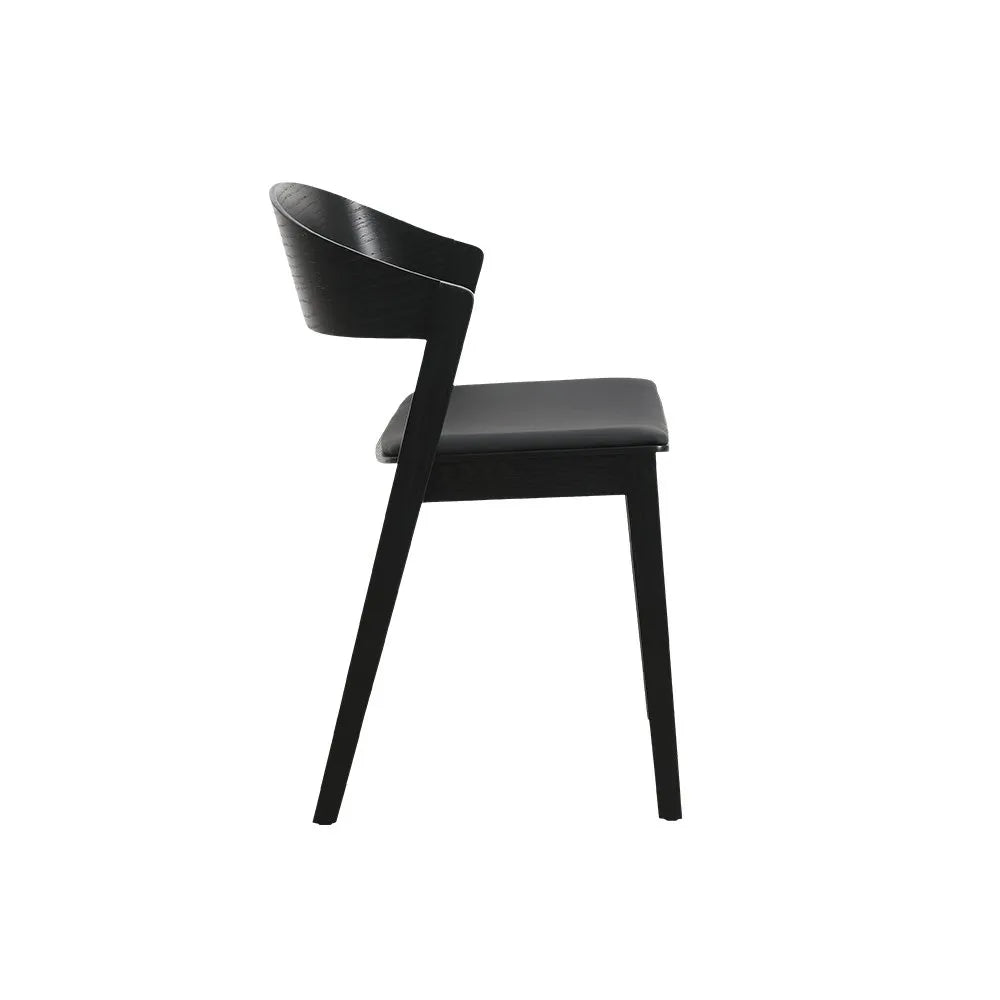 Moooi Wooden Dining Chair with Leather Seat (Set of 2)