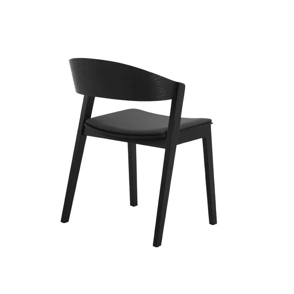 Moooi Wooden Dining Chair with Leather Seat (Set of 2)