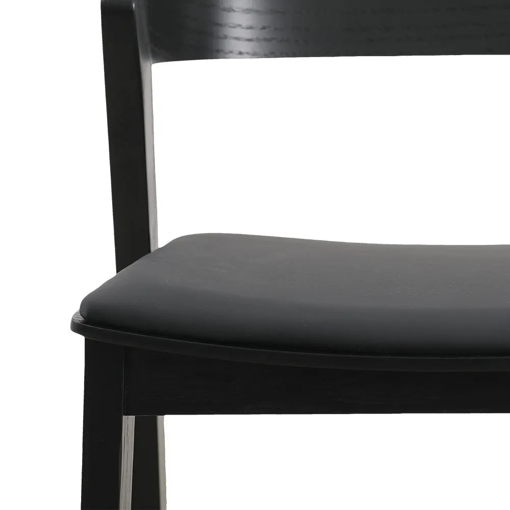 Moooi Wooden Dining Chair with Leather Seat (Set of 2)