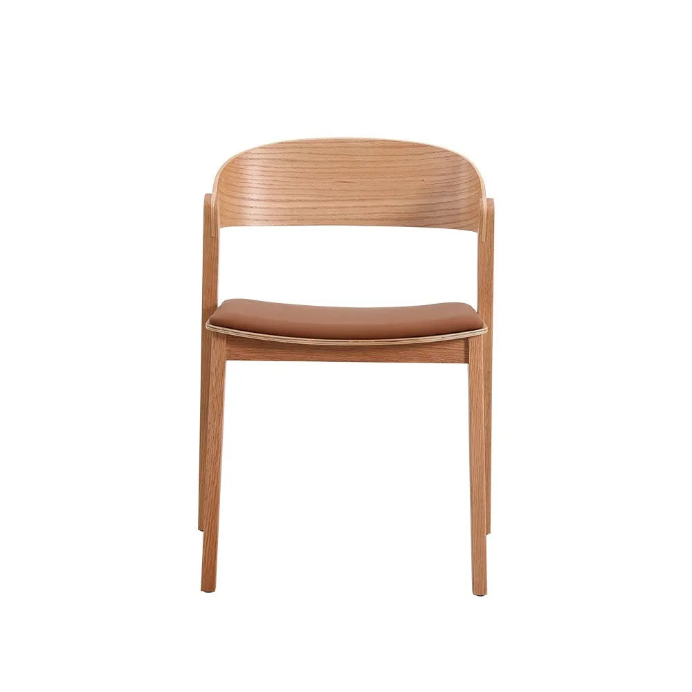 Moooi Wooden Dining Chair with Leather Seat (Set of 2)