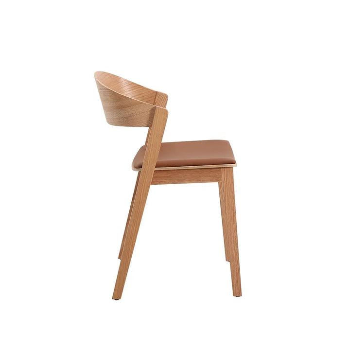 Moooi Wooden Dining Chair with Leather Seat (Set of 2)