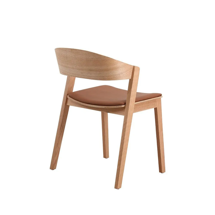 Moooi Wooden Dining Chair with Leather Seat (Set of 2)