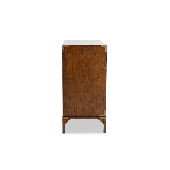 Cunard Solid Hardwood Chest of Drawers with Brass Detail