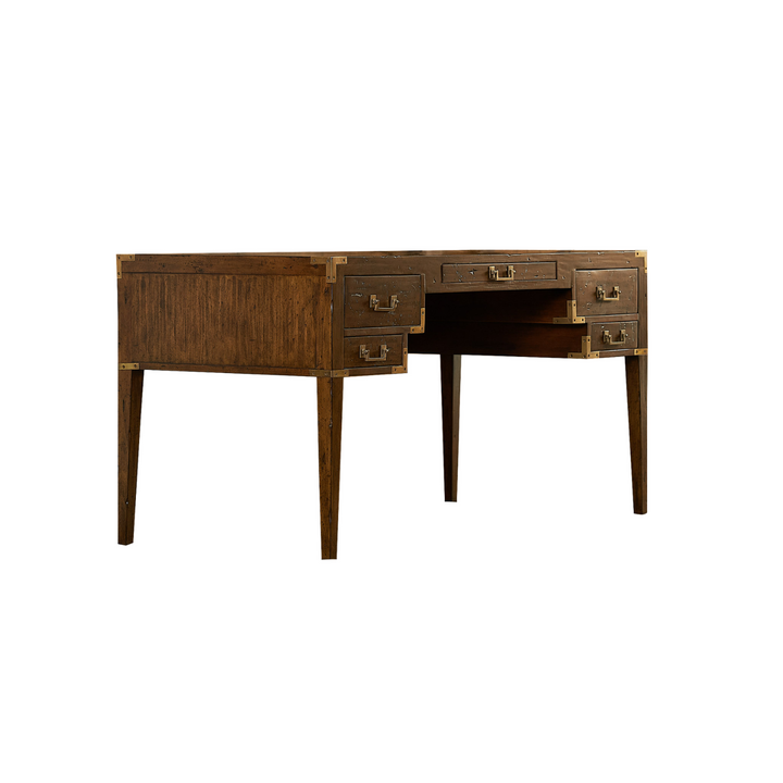 Cunard Solid Hardwood Desk with Brass Detail