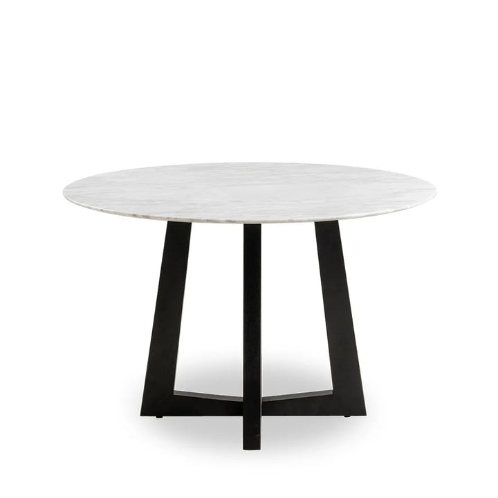 Sloan Round Timber Dining Table with Marble Top