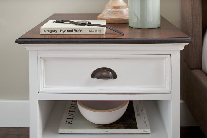 Halifax Accent Bedside Table with Shelves