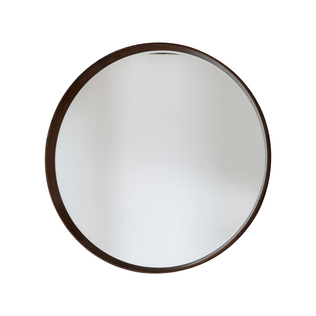 Biella Round Mirror Walnut