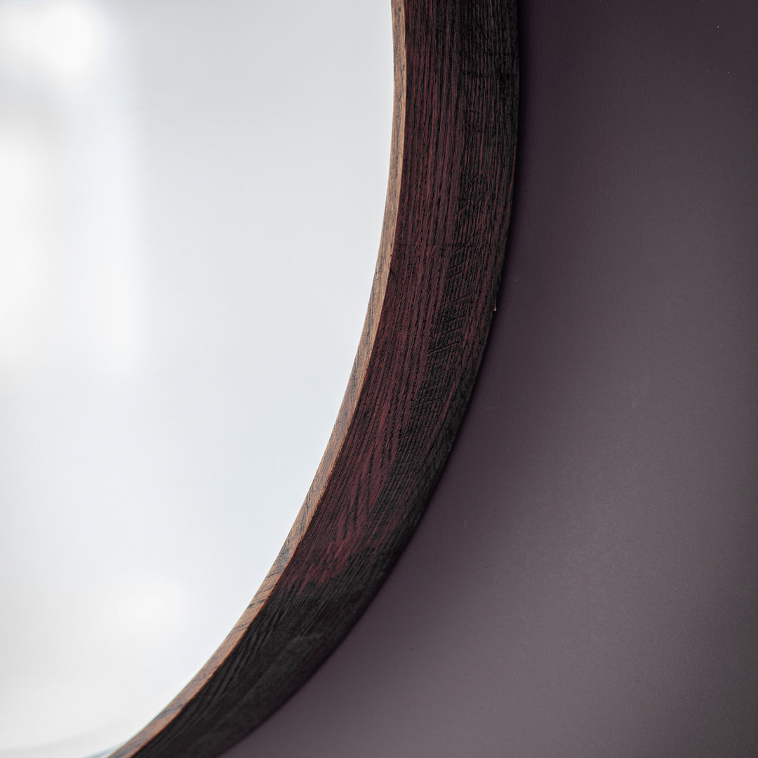 Biella Round Mirror Walnut