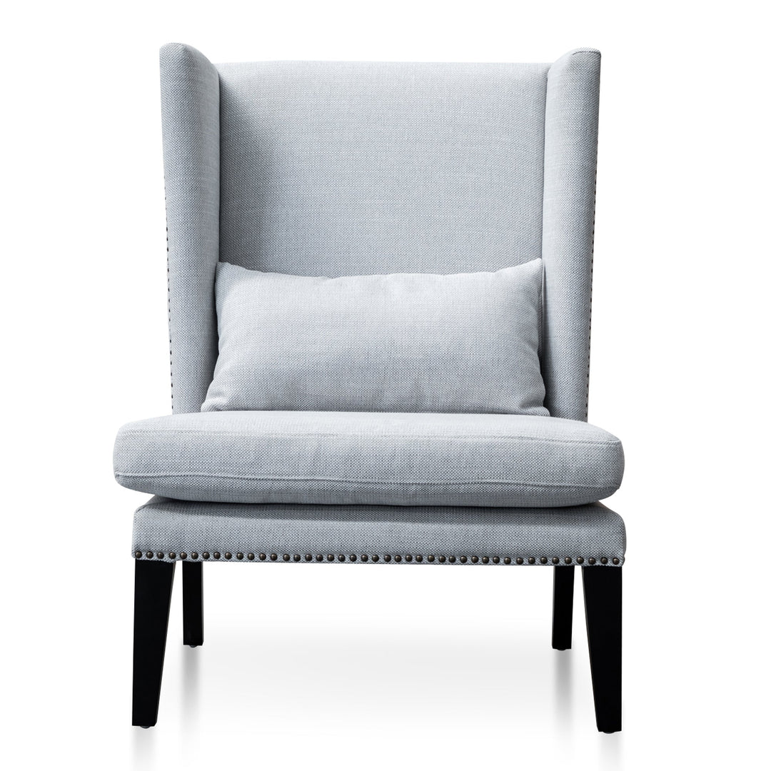 Maynard Velvet Lounge Wingback Chair in Light Texture Grey