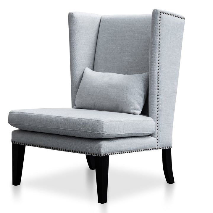 Maynard Velvet Lounge Wingback Chair in Light Texture Grey