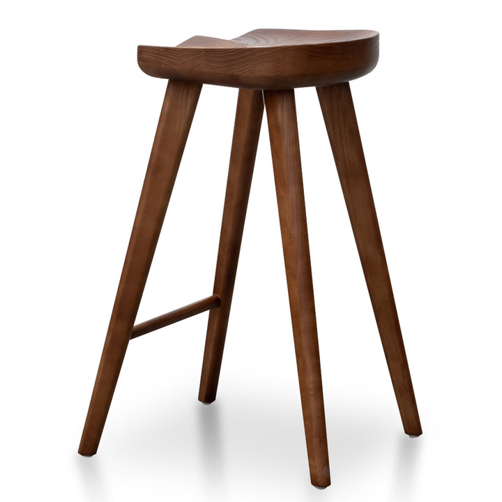 Shelton 65cm Wooden Bar stool - Walnut (Set of 2)