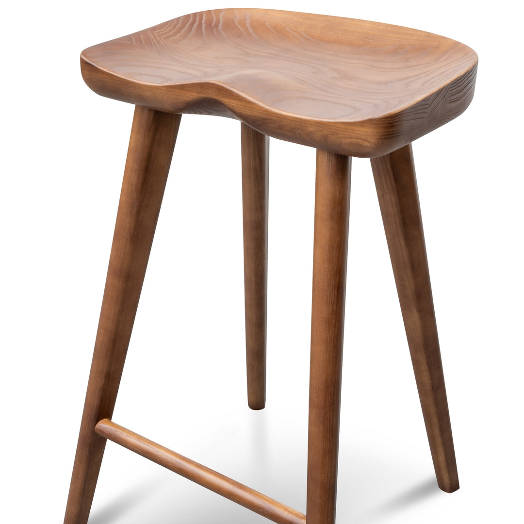 Shelton 65cm Wooden Bar stool - Walnut (Set of 2)