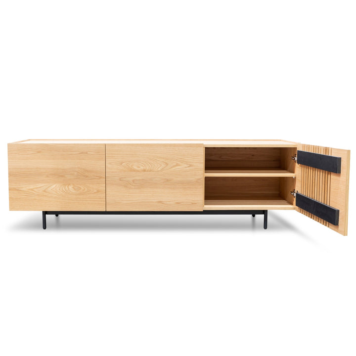 Milford Entertainment TV Unit - Natural with Black Legs