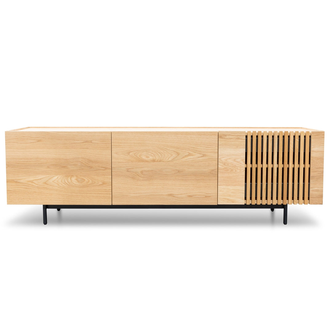 Milford Entertainment TV Unit - Natural with Black Legs