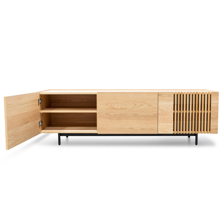 Milford Entertainment TV Unit - Natural with Black Legs