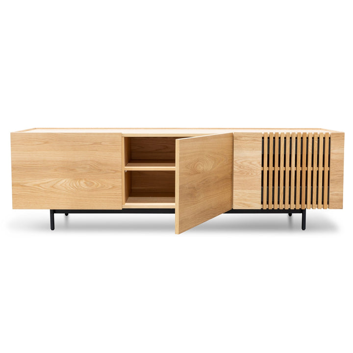 Milford Entertainment TV Unit - Natural with Black Legs