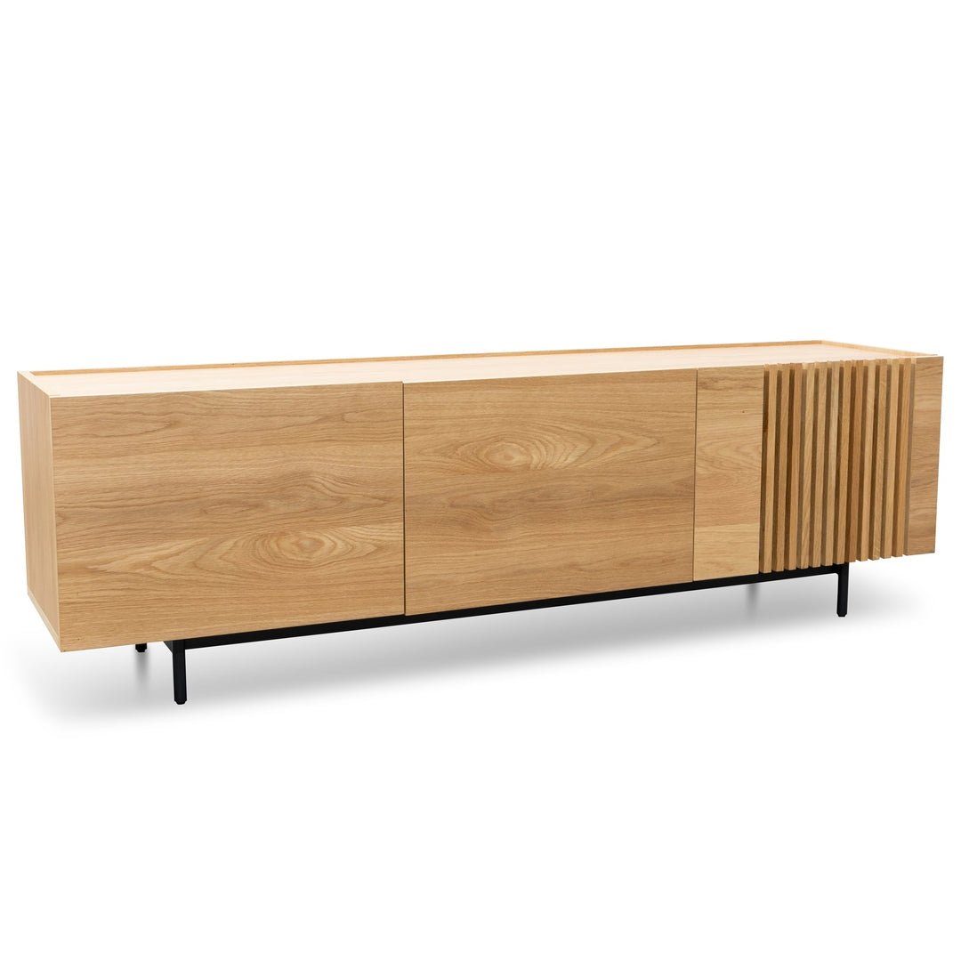 Milford Entertainment TV Unit - Natural with Black Legs