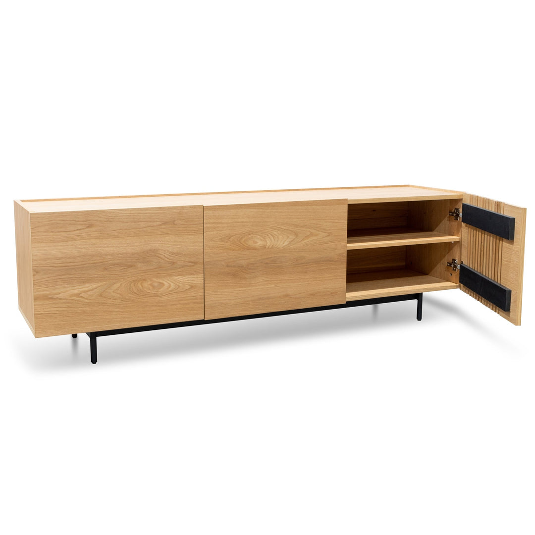 Milford Entertainment TV Unit - Natural with Black Legs