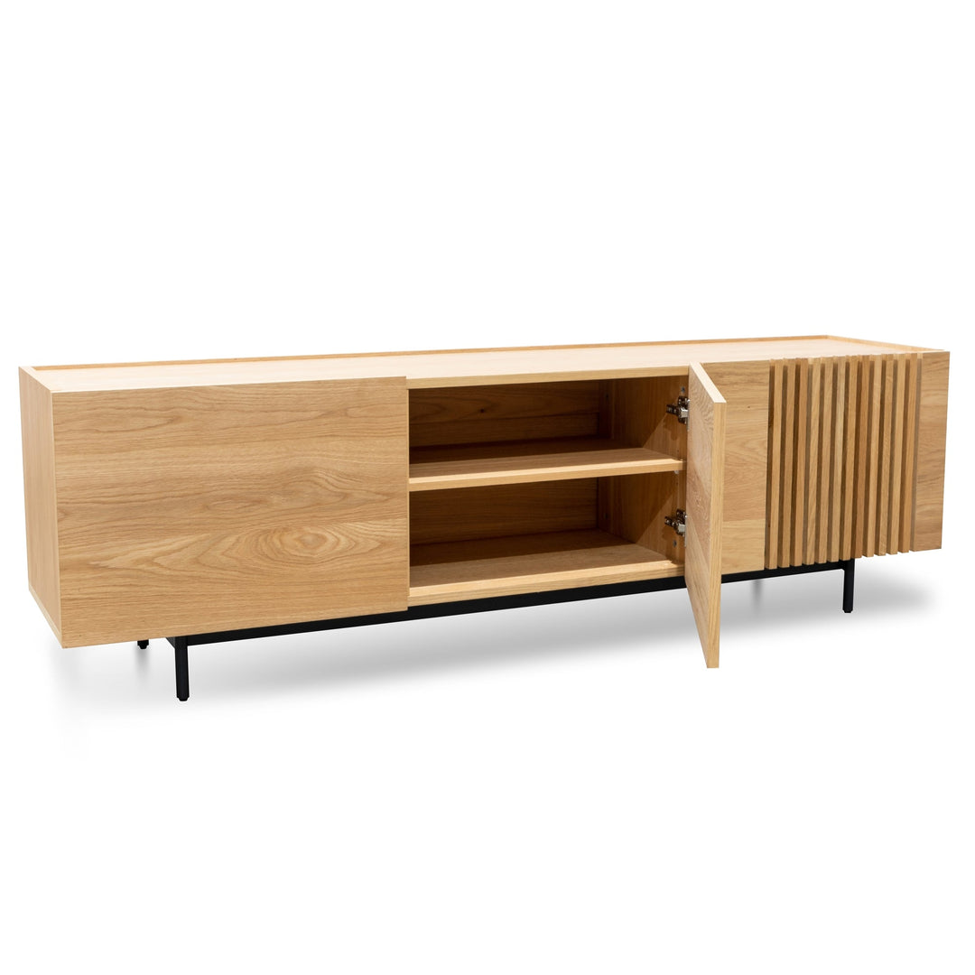 Milford Entertainment TV Unit - Natural with Black Legs