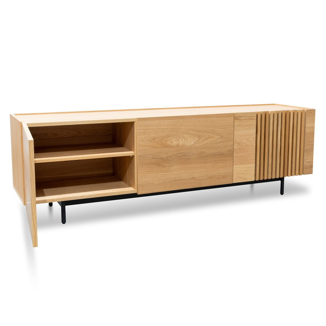 Milford Entertainment TV Unit - Natural with Black Legs