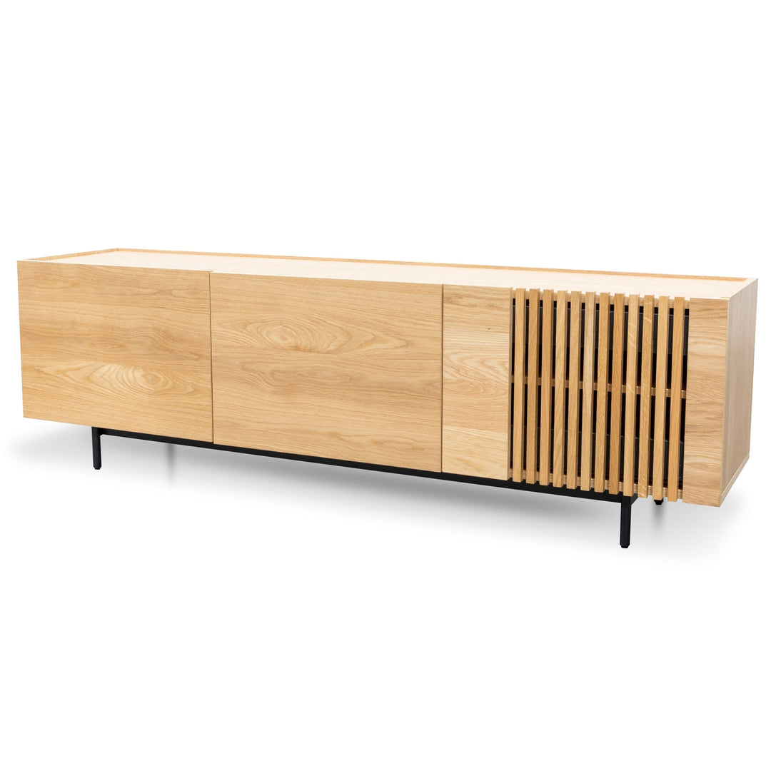 Milford Entertainment TV Unit - Natural with Black Legs