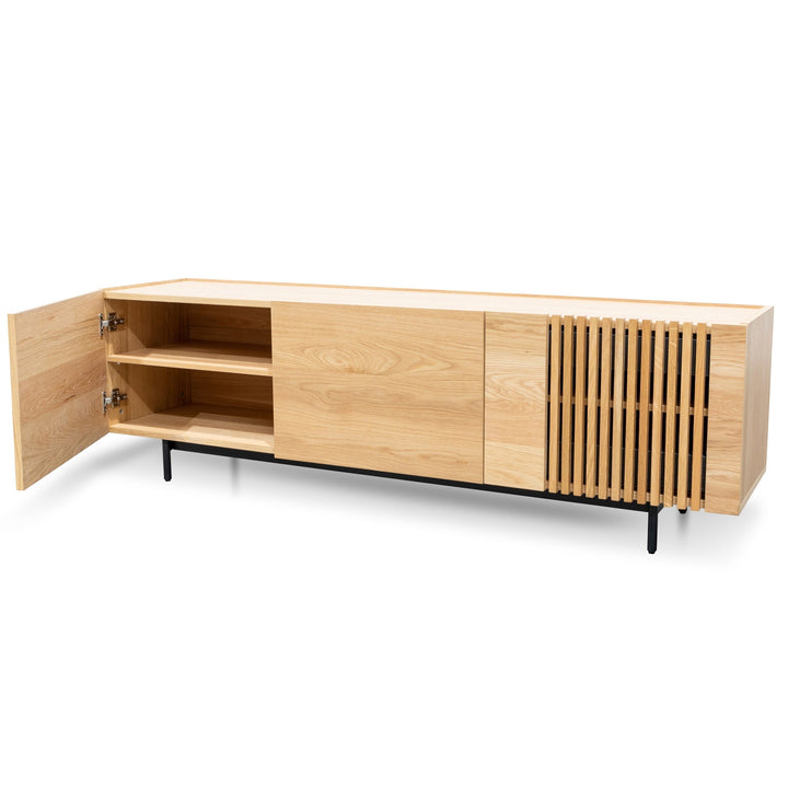 Milford Entertainment TV Unit - Natural with Black Legs