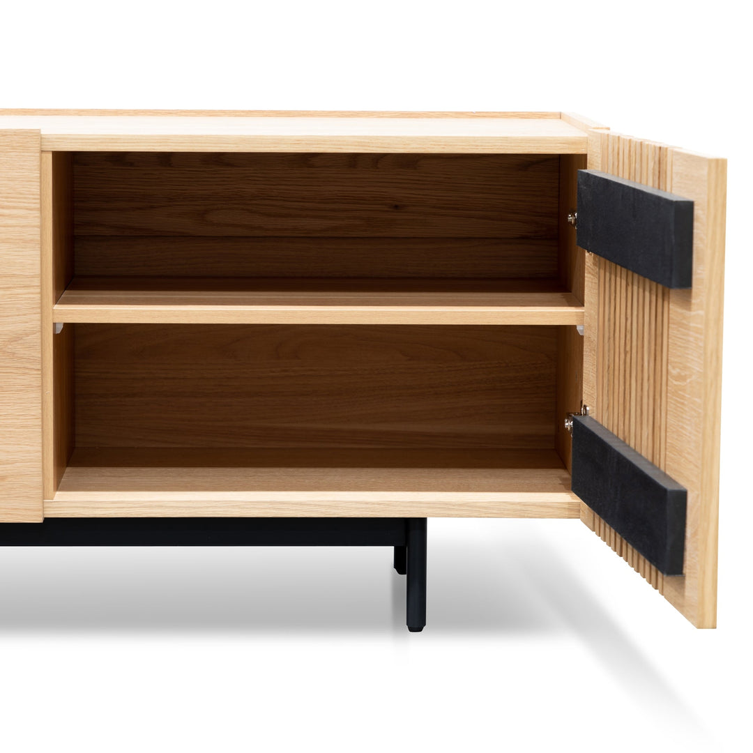 Milford Entertainment TV Unit - Natural with Black Legs