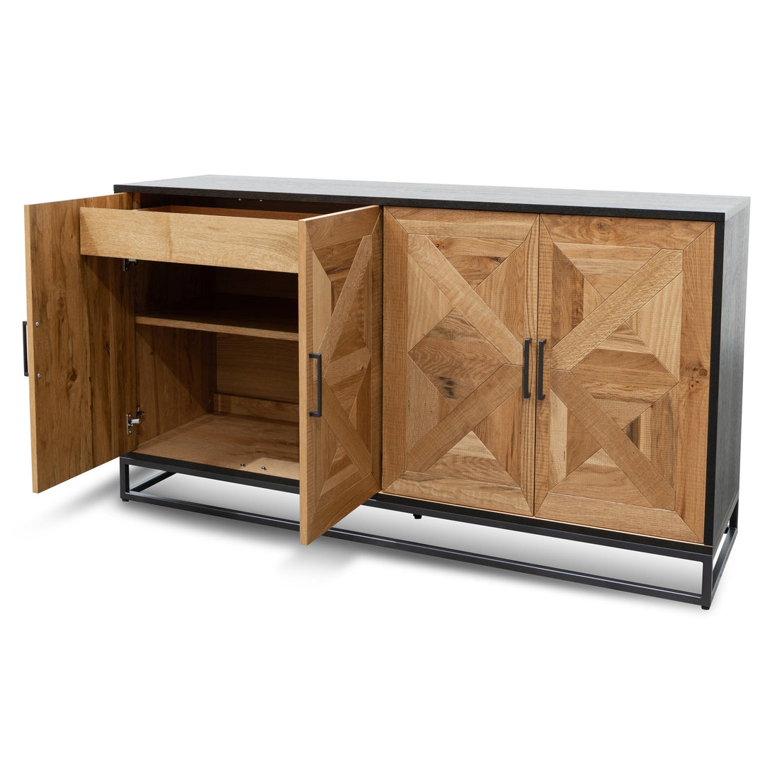 Tunbridge Wide Sideboard - European Knotty Oak and Peppercorn