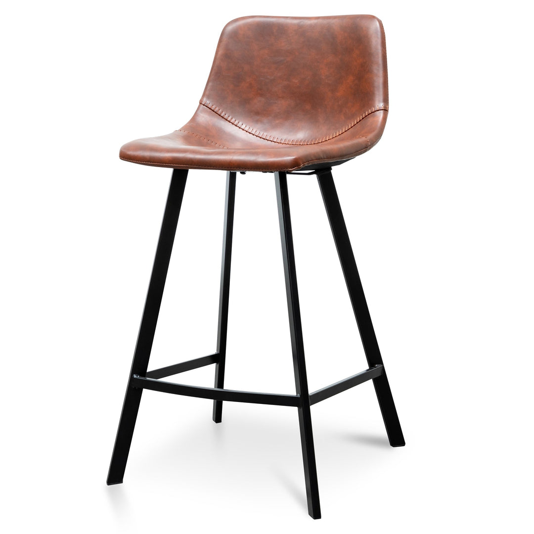 Griffith - 65cm Bar Stool - Cinnamon Brown PU Leather (Set of 2)