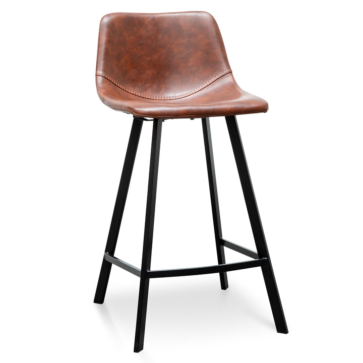 Griffith - 65cm Bar Stool - Cinnamon Brown PU Leather (Set of 2)