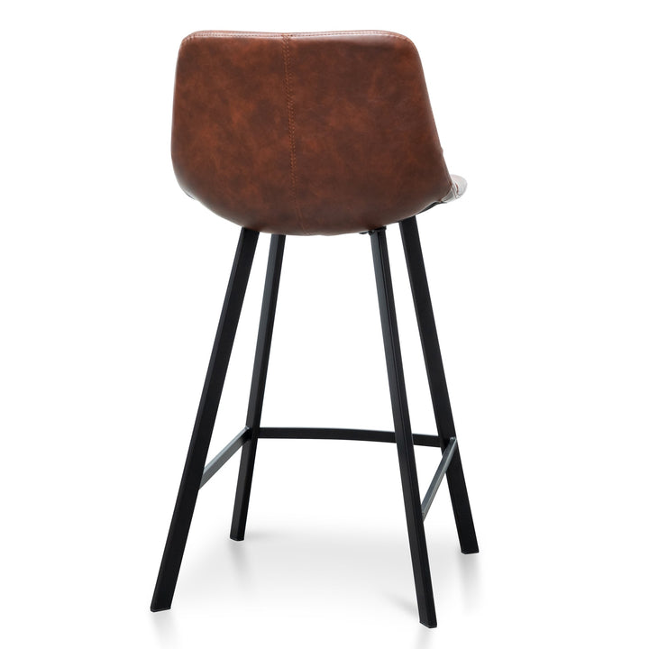 Griffith - 65cm Bar Stool - Cinnamon Brown PU Leather (Set of 2)