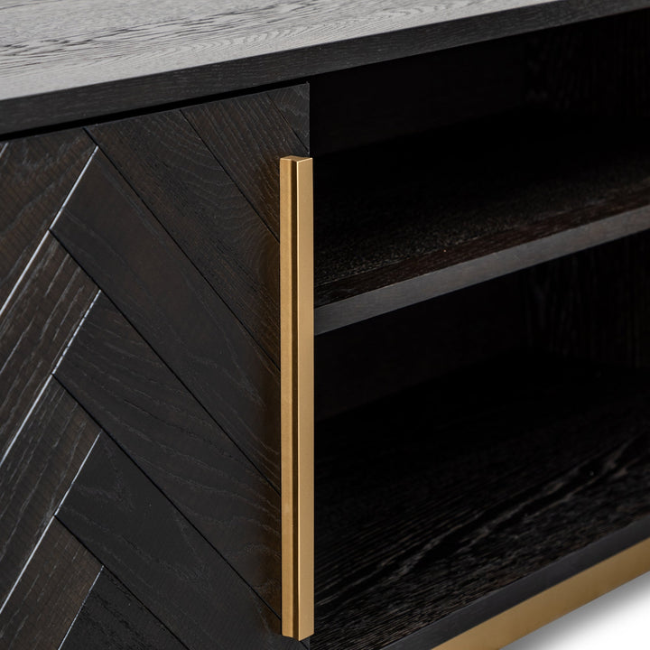 Tunbridge Wide Sideboard - Black and Brass