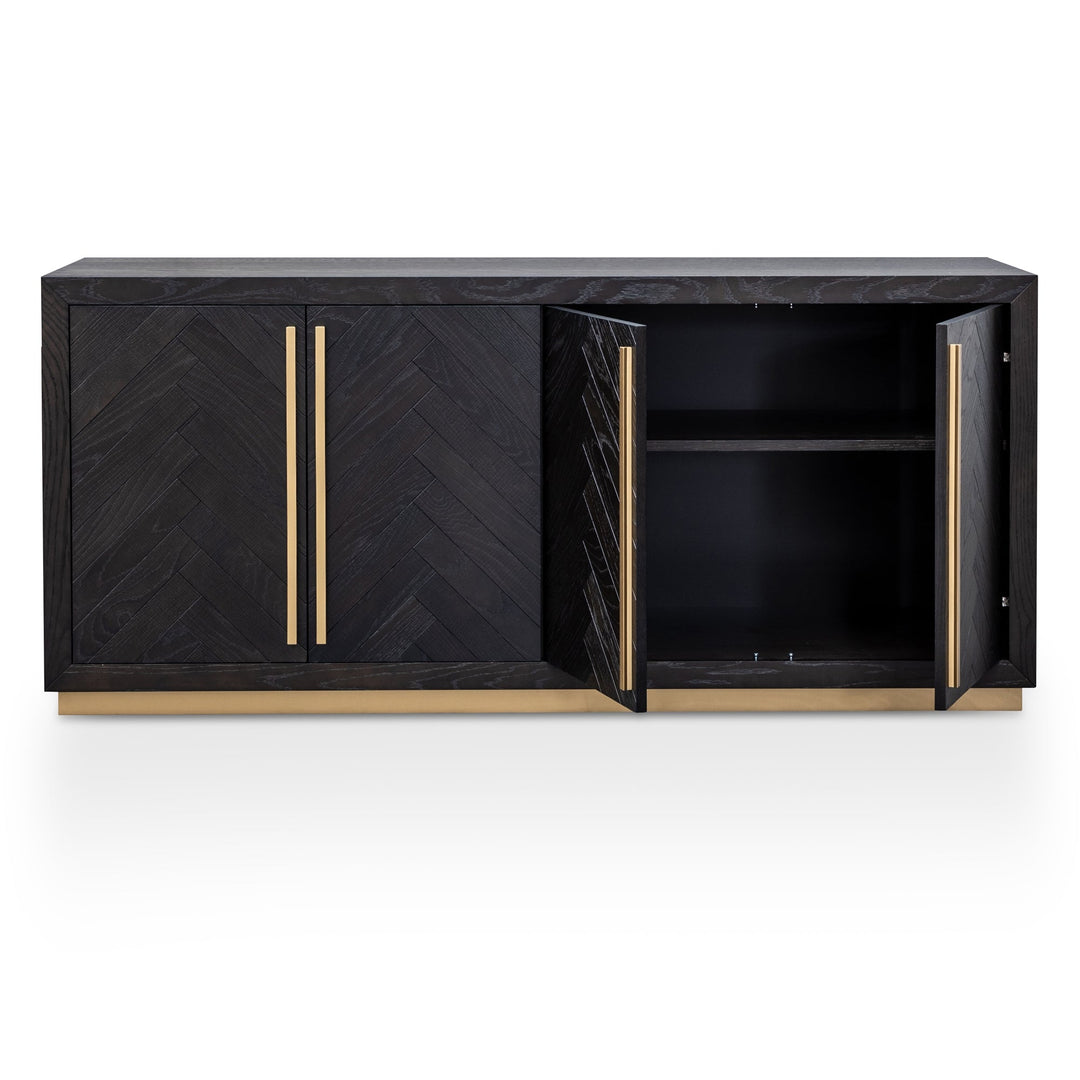 Tunbridge Wide Sideboard - Black and Brass