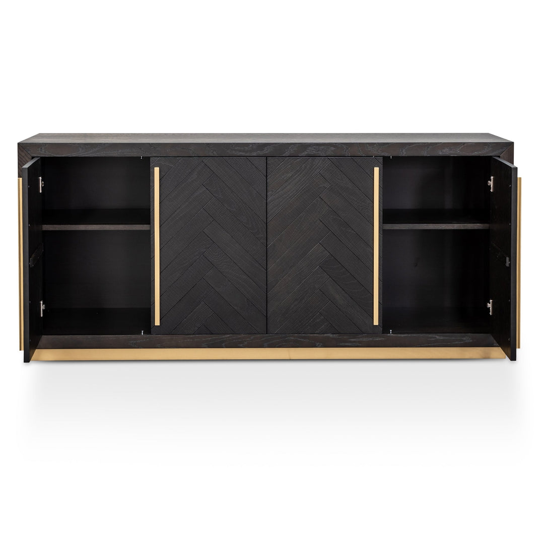 Tunbridge Wide Sideboard - Black and Brass