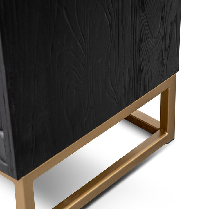 Abbotsford 1.78m Sideboard - Black Wood with Gold Handle