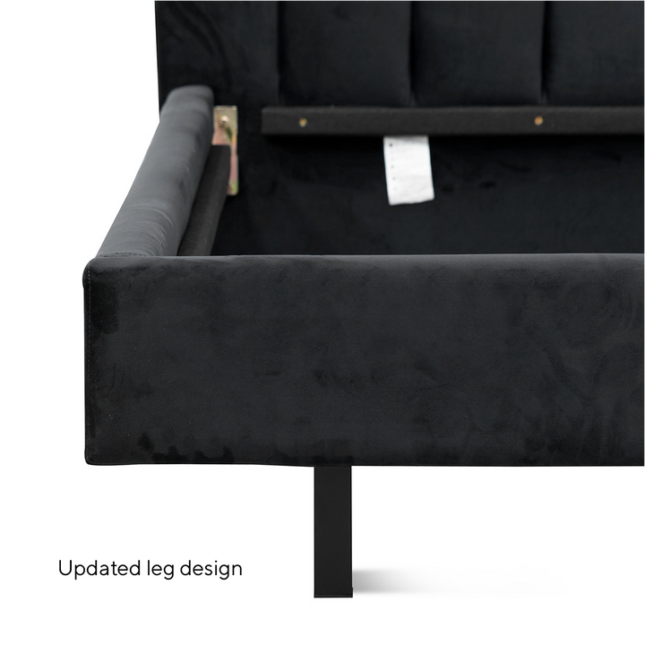 Auburn Queen Bed Frame - Charcoal Velvet